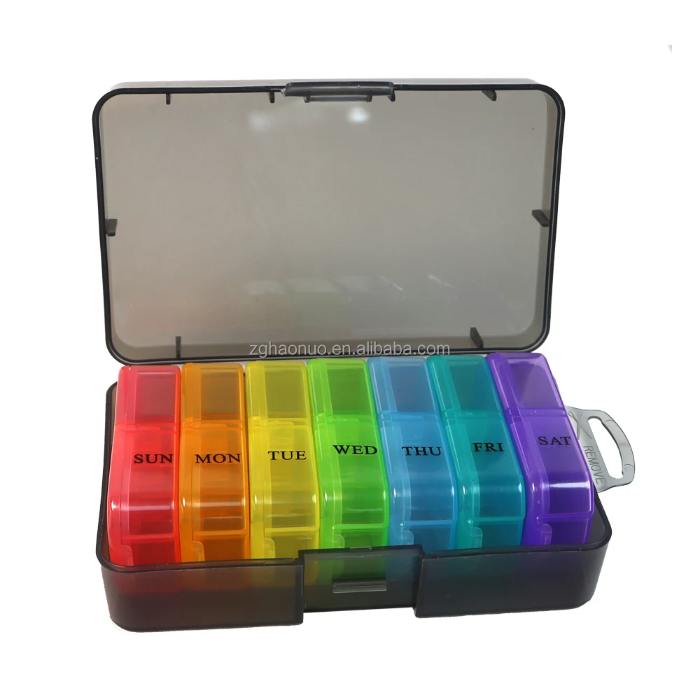 best sale 7-day medicine pill case Daily Portable wholesale plastic mini am pm pill box 2compartment pill organizer
