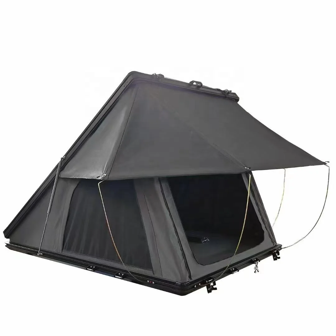 DrunkenXp Upgraded Double Slots Solar Panel Aluminum Corners Hard Shell Triangle Car Roof Top Tent