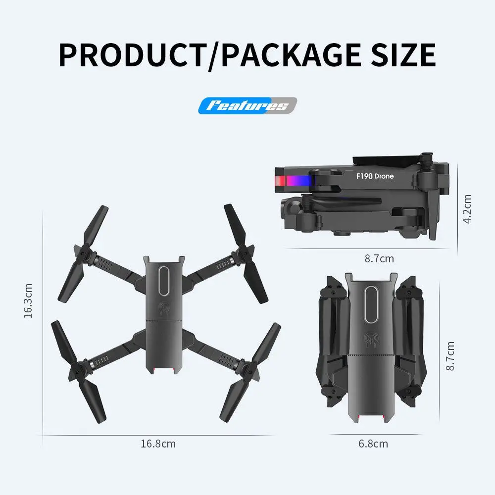 Tecnologia F190 UAV dron With GPS 5G WIFI FPV obstacle avoidance Quadcopter Professional RC 4k Camera Droness