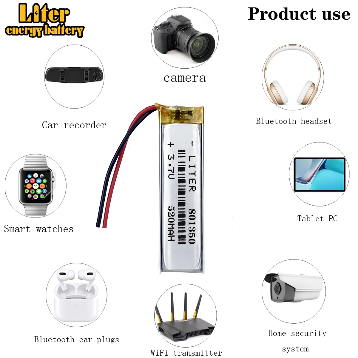 801350 3 7 В 520 мАч литий-полимерный аккумулятор с 603030 Pcb