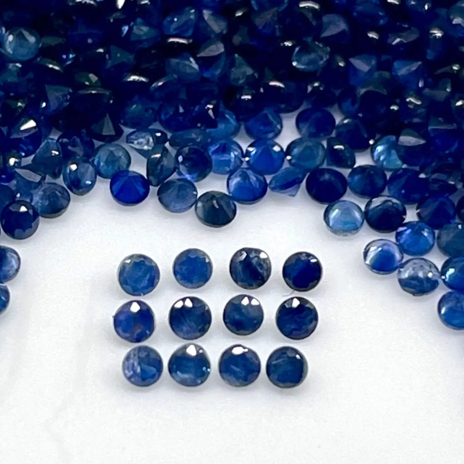 Wholesale Cheap 5A Grade Round Cut Synthetic Corundum 34# Blue Sapphire Stone Lab Grown Loose Gemstones Sapphire 2mm 3mm 4mm