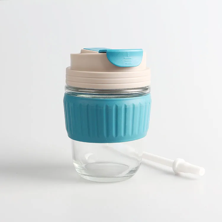 High Material 350ml 12oz Travel Mug with Lid Silicone Sleeve Coffee Cup