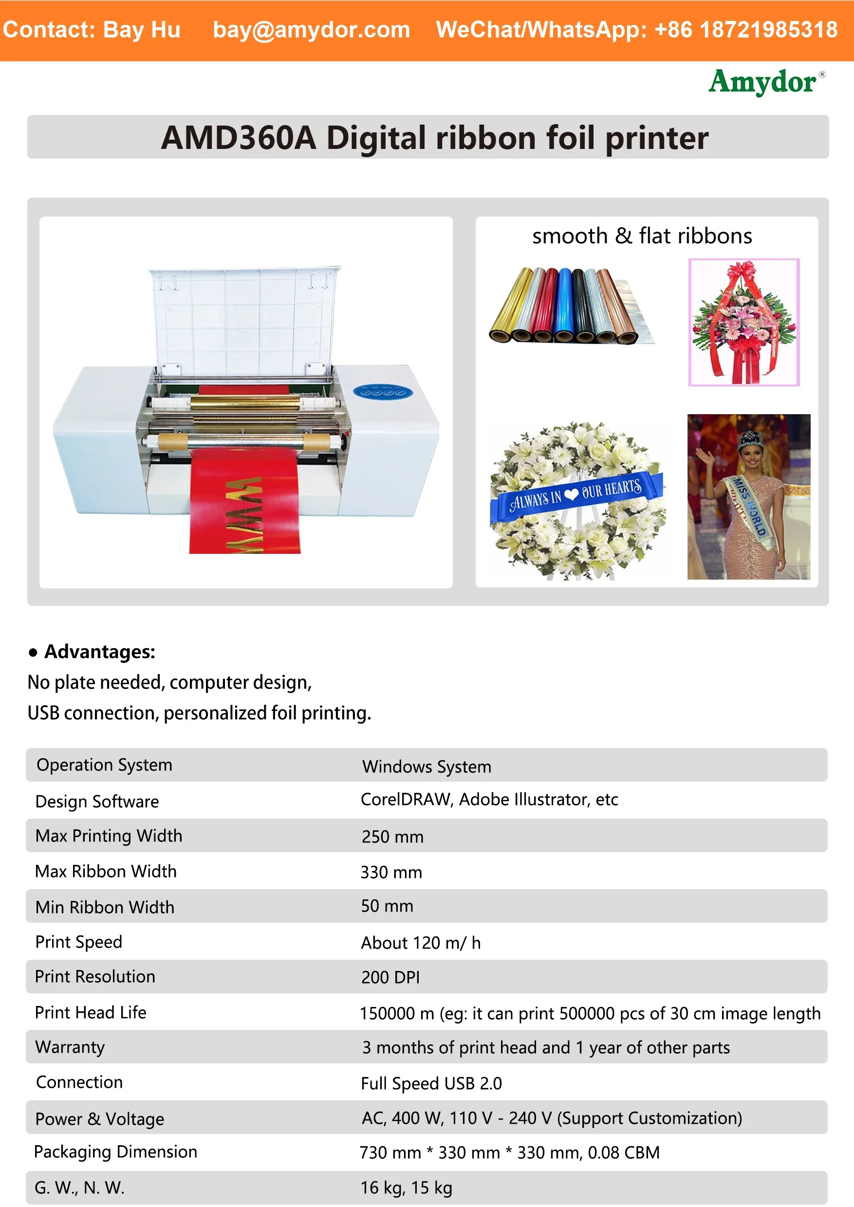 AMD360A ribbon printer