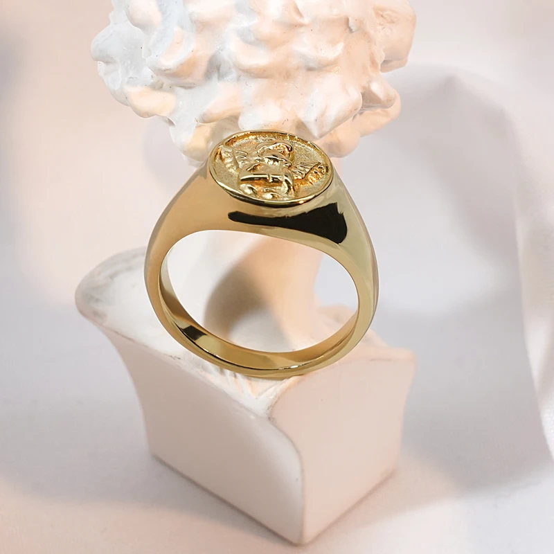 Fashion Jewelry 18K Gold Stainless Steel Finger Engagement Wedding Couple Ring Wholesale