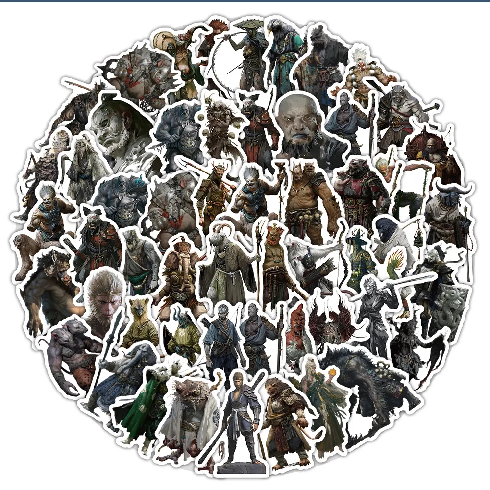 50pc/bag Hot Video Game Black Myth Wukong Custom Sticker Set Creative Anime Phone Case Guitar Water Bottle Laptop Stickers Sheet