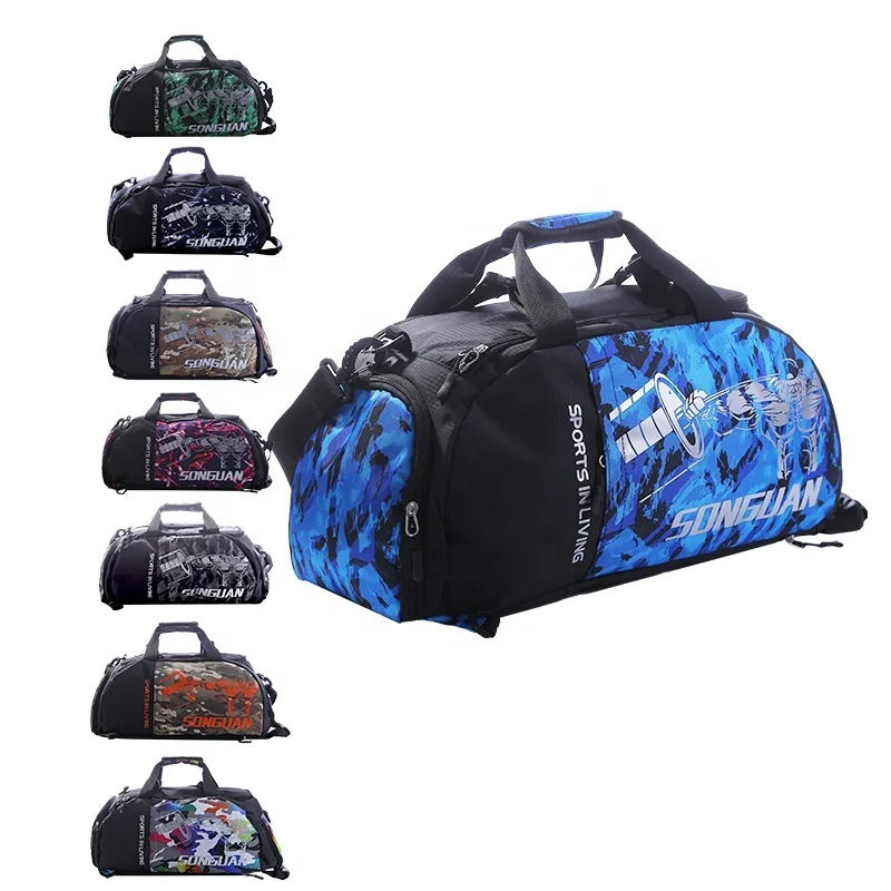 
SG8011 Fashion Color Large Capacity Travel Bag Oxford Waterproof Folding Backpack with Dry Wet Separation 