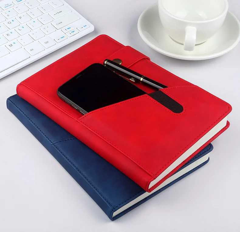 200 Pages 100 Gsm Thick Ruled Paper Daily Diary For School Business Notebook Bag Leather With Elastic Pocket