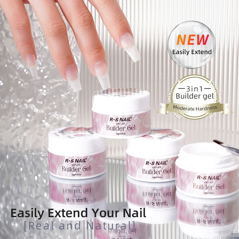 R S Nail Liquid Glitter Builder UV Gel Beauty Salon Free Sample Gel Polish No Heat Extension Gel