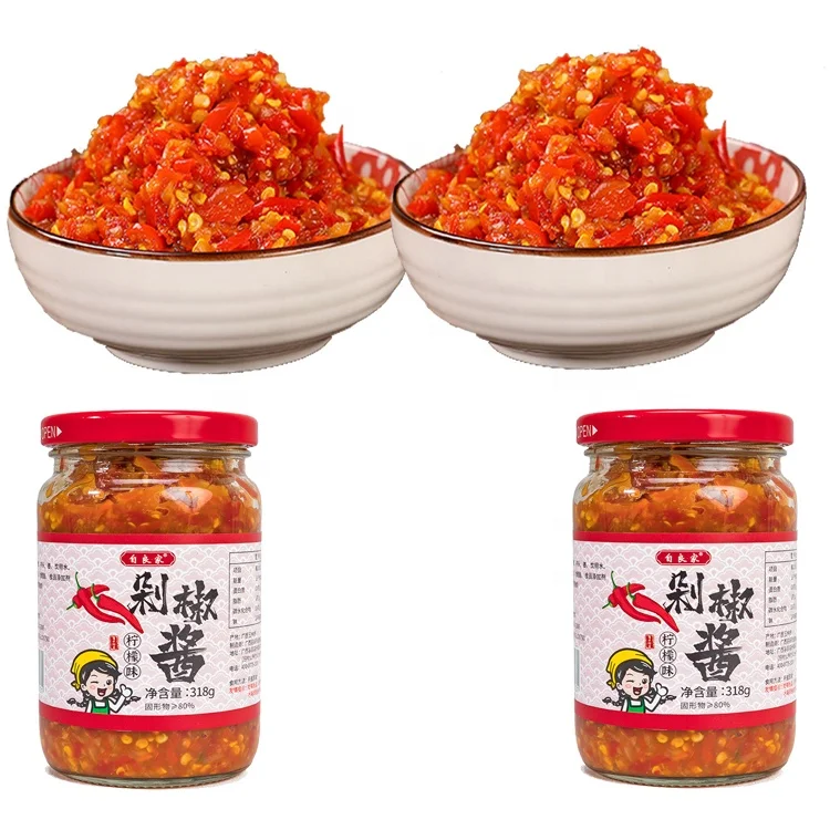 Professional factory spicy pickles chilli paste chopped pepper fish head appetizer