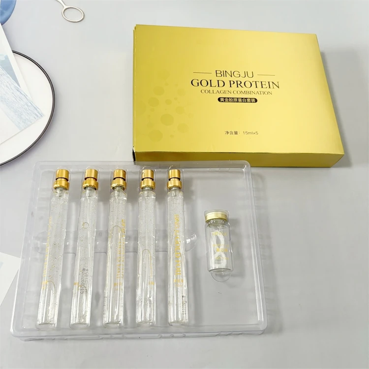 Collagen Thread Removal Wrinkles Facial Thread Lift Gold Protein Peptide Line Carving Face Serum