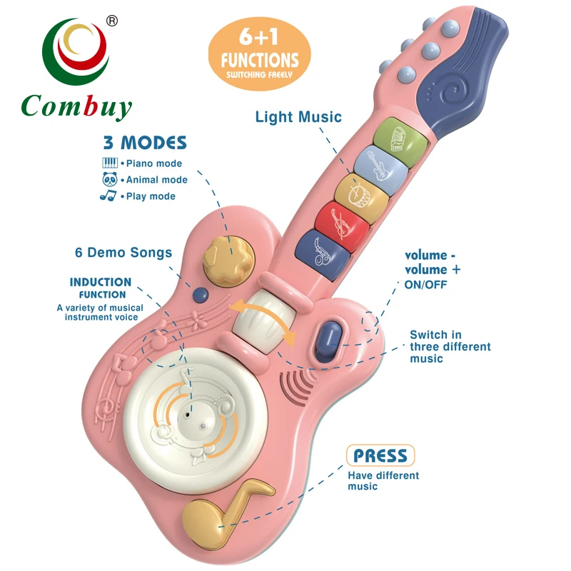 Induction music 6+1 function children electric toy guitar