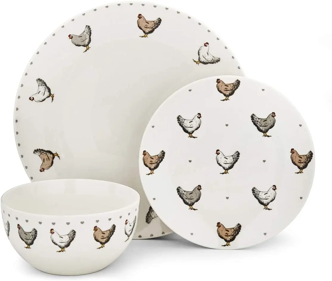 Китай оптовая продажа фарфора 12 шт. Роскошный Королевский набор посуды/обеденный стол набор для 4