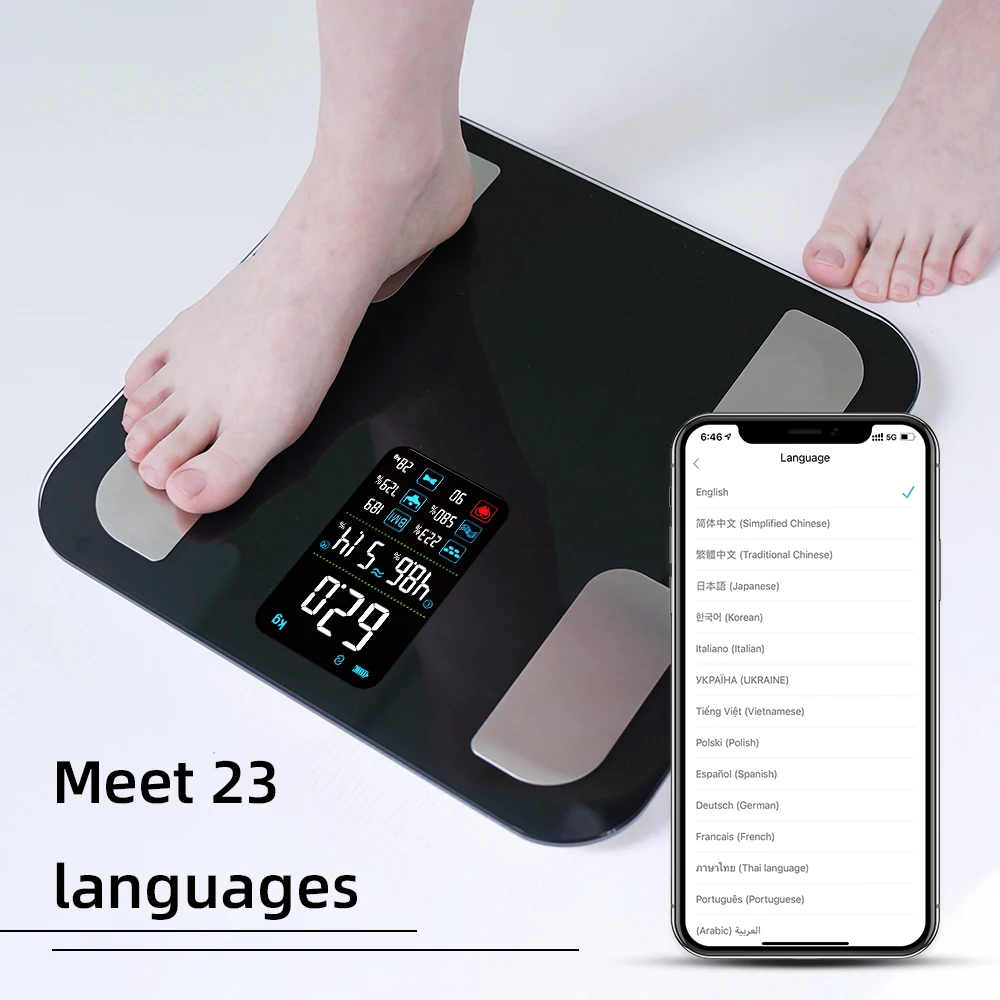 Balance Electronic Body Weighing Scales with App Digital 180kg Home Smart Body Fat Analyzer Scale