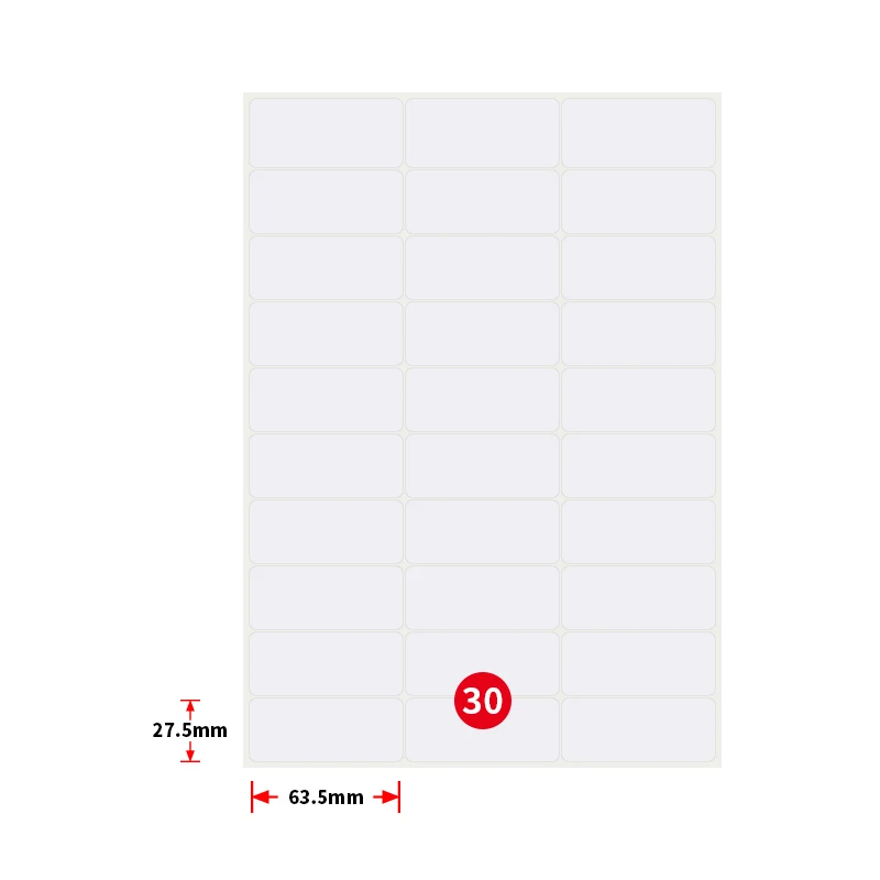 Custom Color Thermal Packaging Film Label sheets Waterproof Printing Barcode Sticker A4 Letter Size Woodfree material