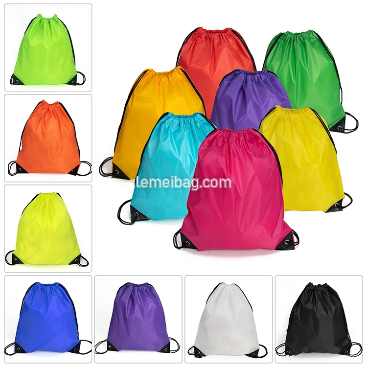 Drawstring Backpack Bags Cinch Sack Cheap Waterpoof 210D Polyester Drawstring Bag