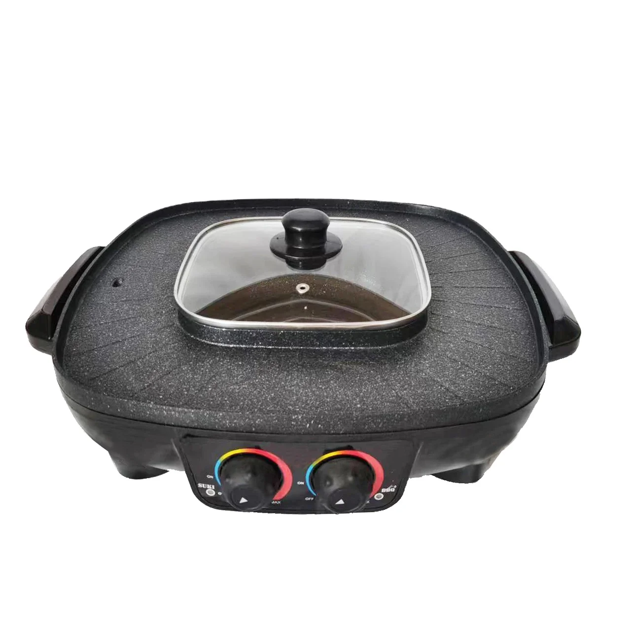 high quality Hot sales Korean Electric bbq grill with hot pot multifunction electric bbq grill with Oil Collector