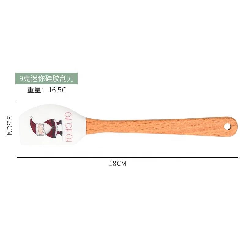 Kitchen Series Cartoon Silicone kids Spatulas with wood Handle Butter Scraper mini spatula Pastry Tools