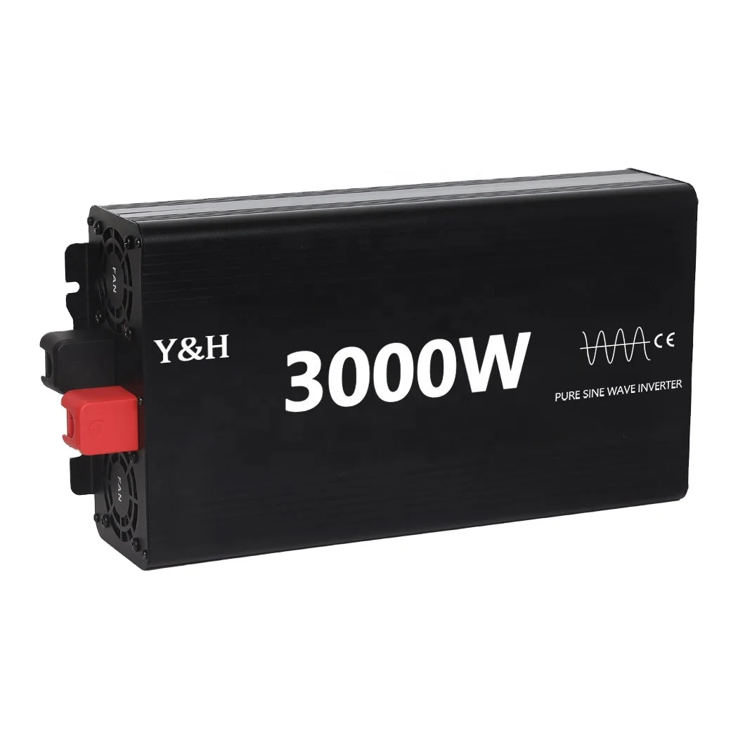 Чистый синусоидальный инвертор Y & H 3000 Вт DC12V в AC120V Преобразователь мощности для домашних резервных систем питания RV грузовиков автономных солнечных