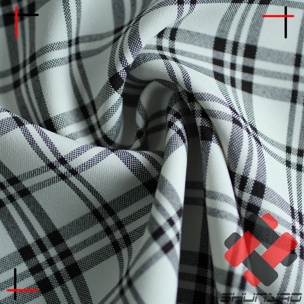 100% polyester yarn dyed plaid custom minimatt fabric