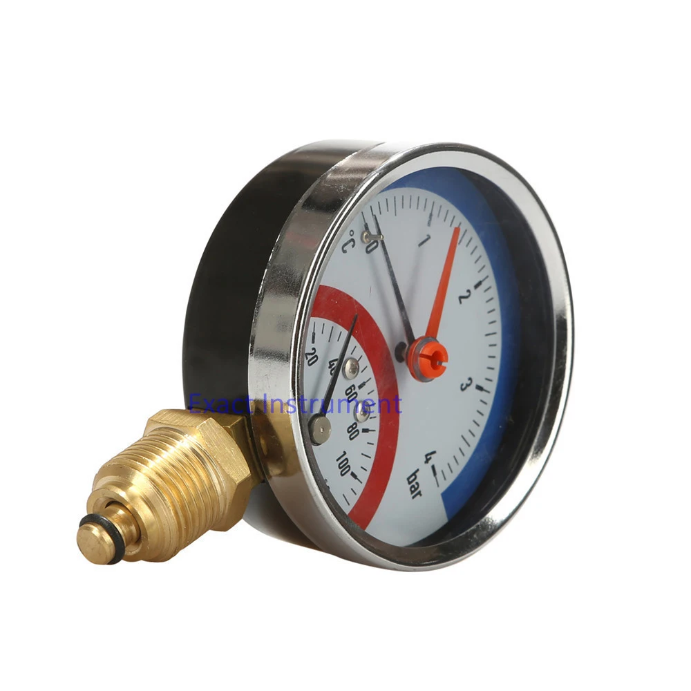 Hot Sale 80mmBlack Steel Case Thermometer-Thermo Manometer - Pressure Temperature Gauge