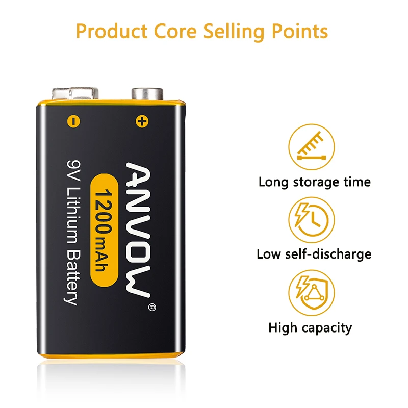 OEM High Volume Micro 9V Lithium Ion Battery 1200mAh Non-rechargeable Batteries 9V Battery For Home Appliances