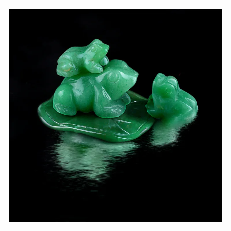 Резная желтая статуя Нефритовая лягушка украшенная целебным хрустальным животным карманом Статуэтка 3 81 см