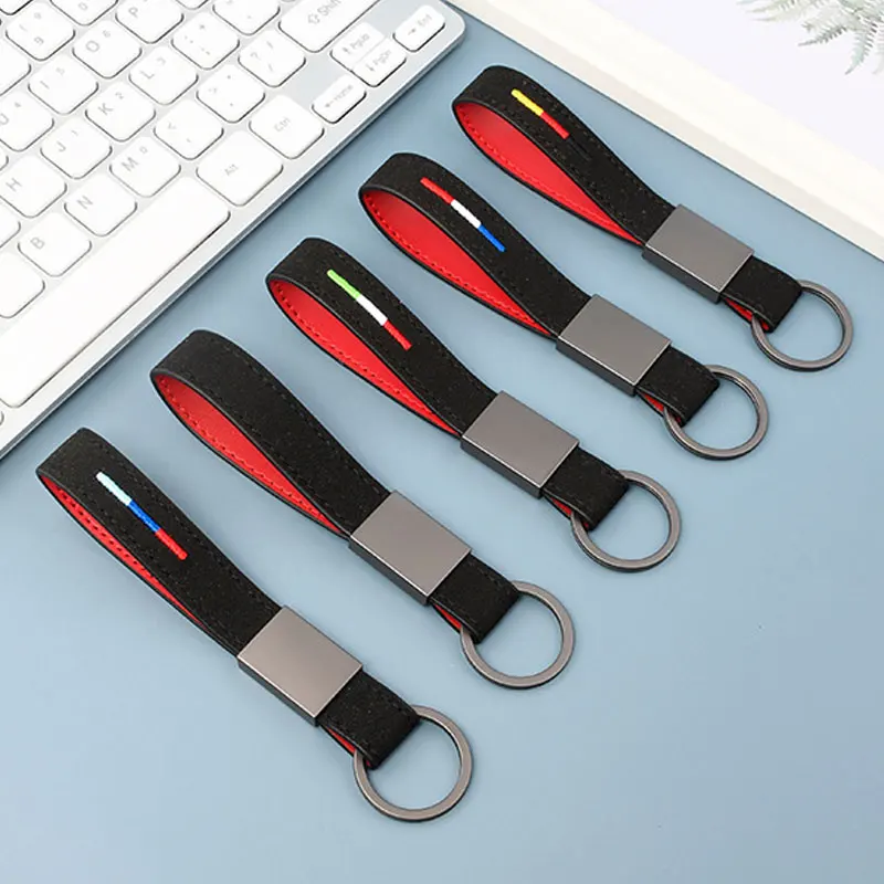 OEM flag keychains Personalized laser engraving logo sublimation blank leather key chain holder ring custom luxury Pendant Metal