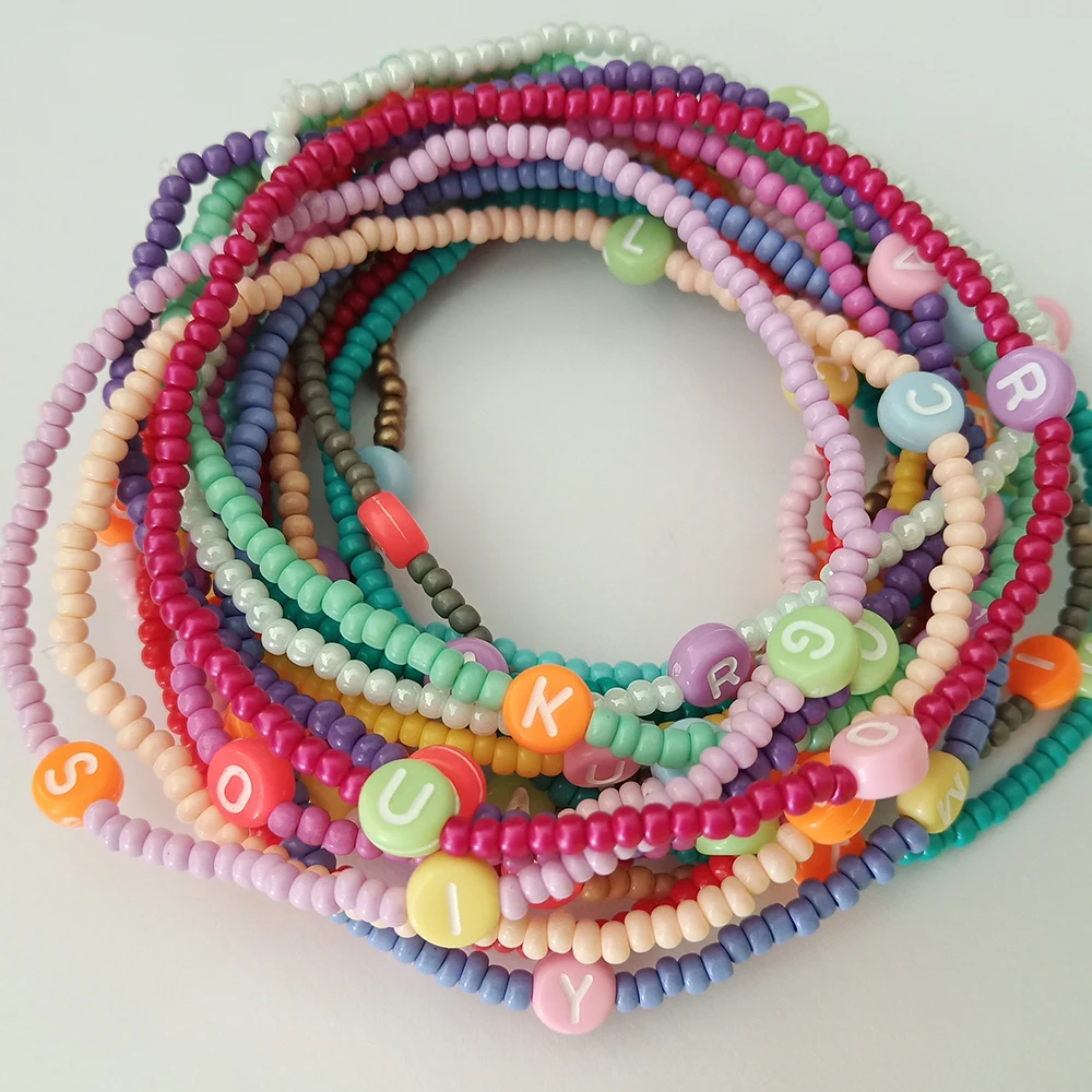  Liberty Gifts wholesale 2021 fashion colorfully beaded anklets summer beach accessories heart shape wrist decoration