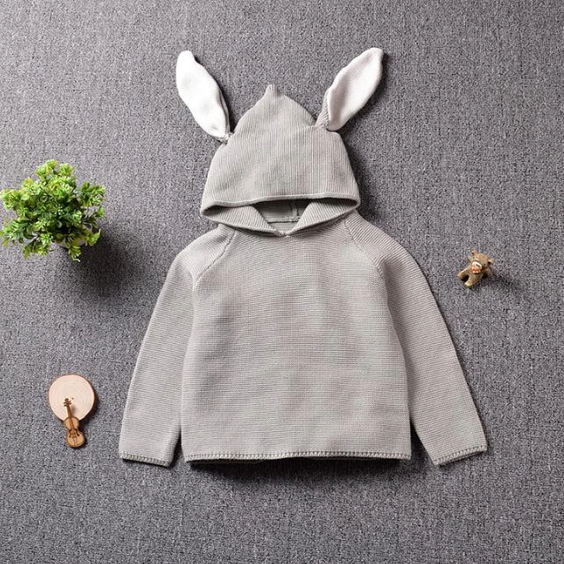 
Baby Hoodies Cute Rabbit Ears Toddler Knitting Sweater  (62256818984)