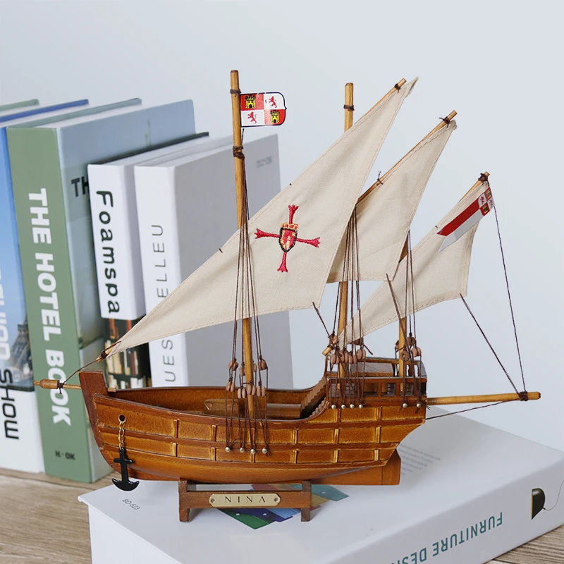 Columba Flag Ship Santa Maria Pinta Nina Wooden Sailing Ship Model Historical Tall Ship Warship Scale Model Father's Day Gift