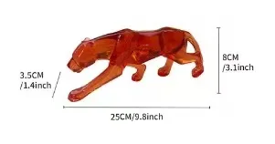 Luxury Home Office Decorative Transparent Acrylic Leopard Statue Handicrafts Money Sculpture for Home Art Anime Great Gift Idea