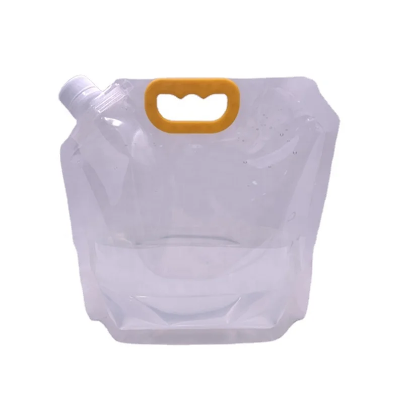 250ml 1000ml 5L Food grade clear plastic bags with handles spout bag  High temperature Hot Liquid food packaging carry bags