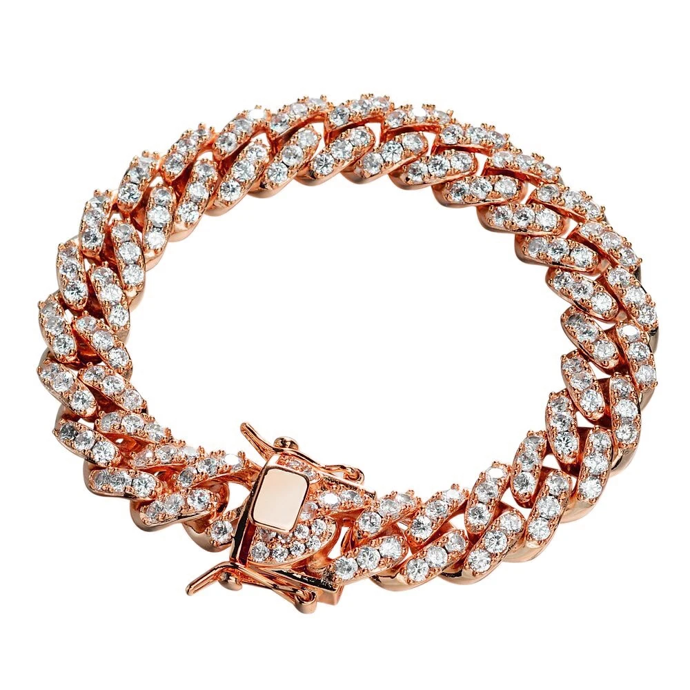  Bling большие мужские 925 серебряные серьги 18K позолоченный синтетический бриллиант Майами КУБИНСКИЙ звено цепи
