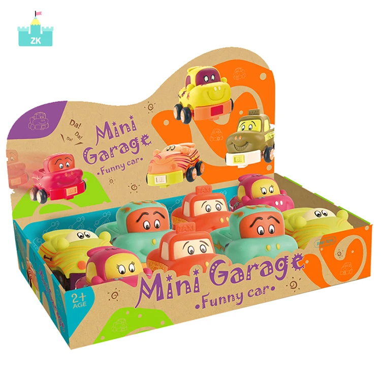 Мини-гараж, забавные фрикционные игрушечные автомобили, мягкая резиновая машина, Мультяшные игрушки