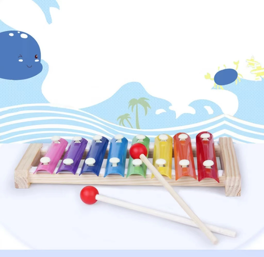 Montessori Preschool Musical Toys Wooden Music Instruments Piano Toys for Children Boys Girls Interests Birthday Gifts