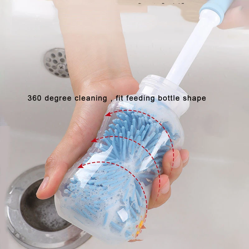 Wholesale Eco Friendly Silicone Baby Bottle Cleaner Brush Set Bottle Cleaning Brush Bottle Brushes