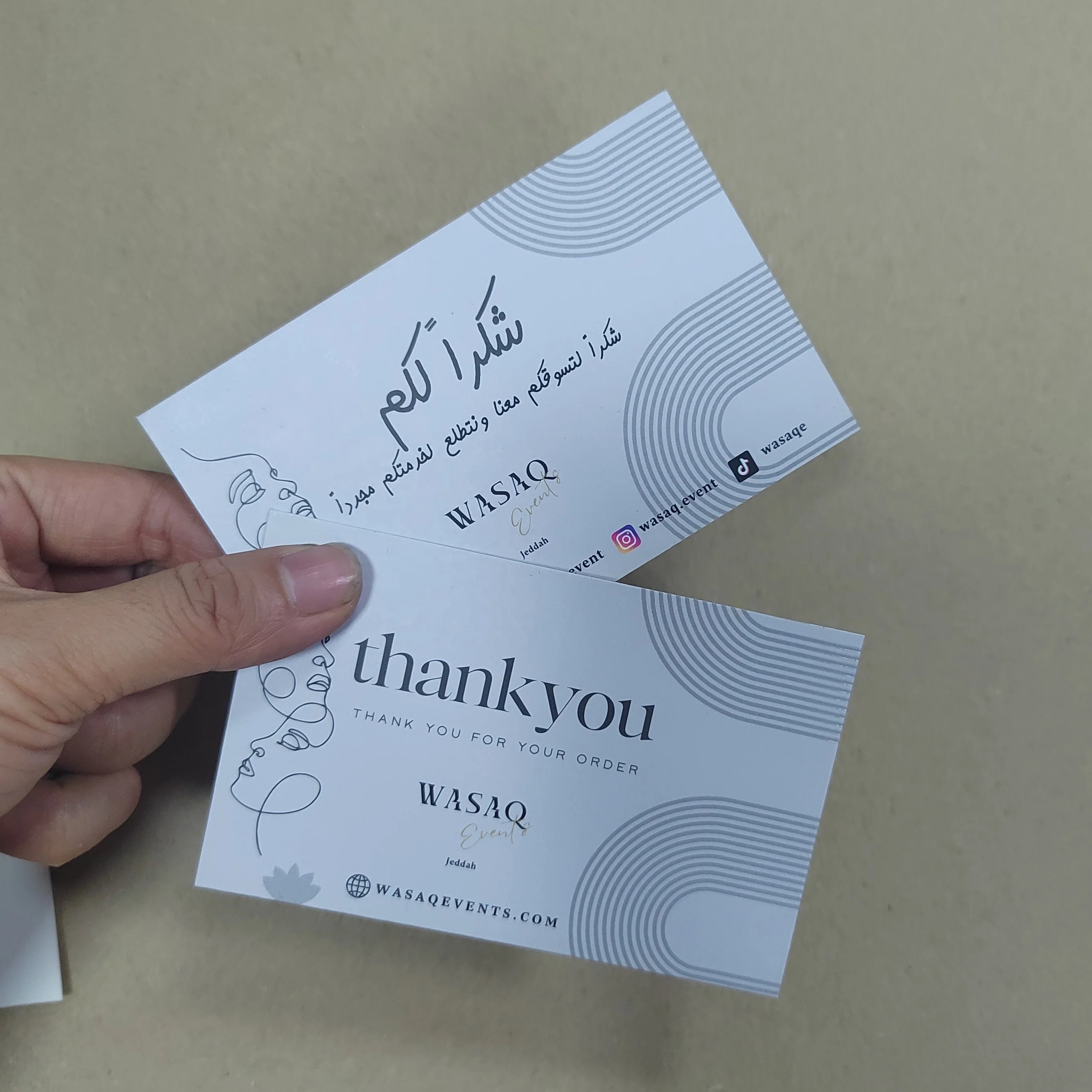custom logo letterpress wedding jewelry thank you card business cards for small business