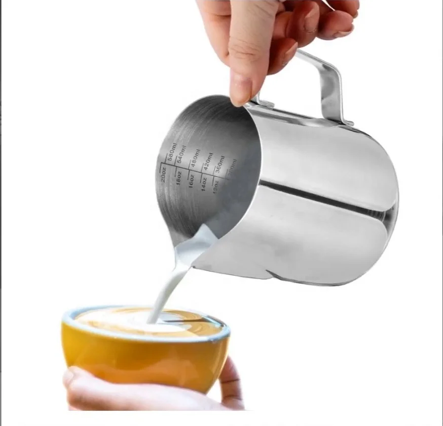 2023 Cappuccino Coffee Tools Water Kettle Barista Decor Ceram Milk Jug Froth Pitcher 600ml