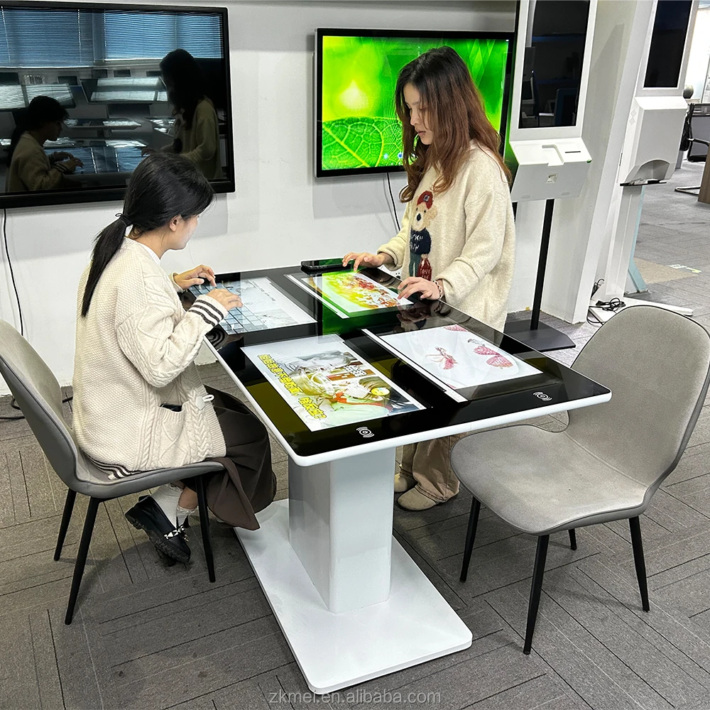 21.5 Inch Table Tactile Wireless Charging Android digital Smart Interactive Multi Touch Screen Table for restaurant coffee