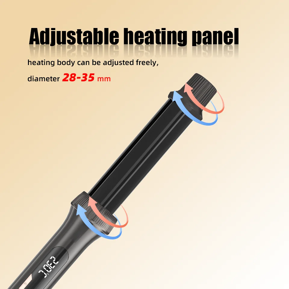 Customized Iron Hair Curler Wave  Adjustable Temperature Ceramic Magic Air Hair Curlers With Lcd Display