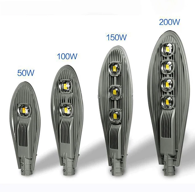 Factory price high lumens all wattage IP65 waterproof 50w 100w 150w 200W led cobra street light outdoor lighting