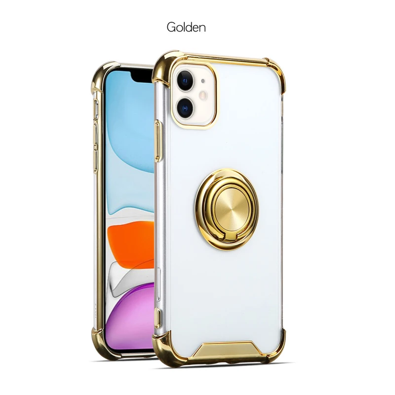 
Fashion Luxury Shockproof With Ring Kickstand Electroplating TPU Phone Cases For iPhone 7/8 X XS XR Max 11 12 Pro Max Case 