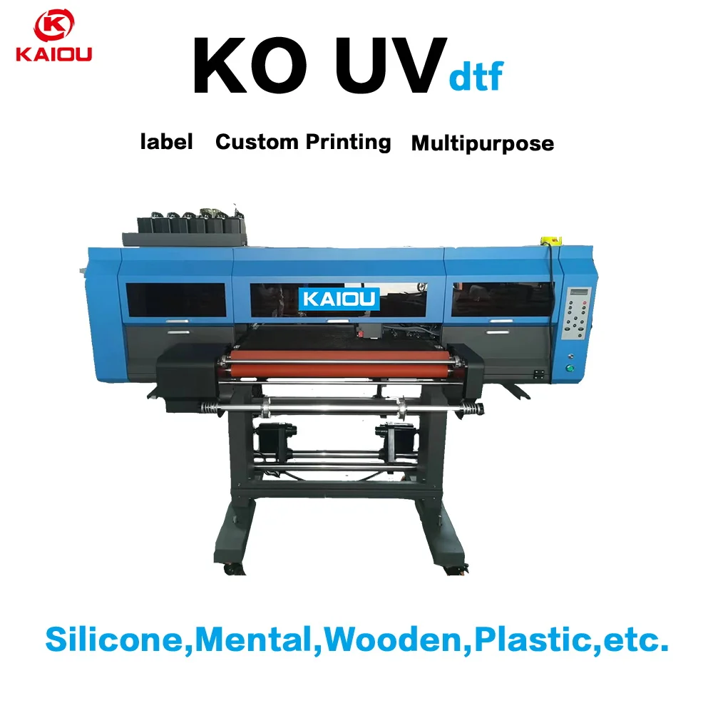 60cm Varnish Roll to Roll Sticker Printing Machine uv dtf printer with laminator 2 in 1