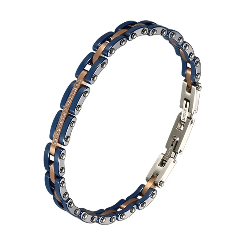 Xinyashang Unique Style Mens Colored Ceramic Diamond Jewelry Bracelets Chain Wholesale