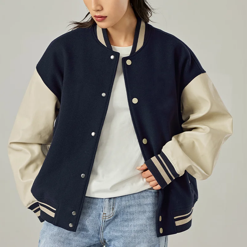 Unisex baseball jacket wholesale custom womens embroidery jackets mens bomber casual sweatshirts