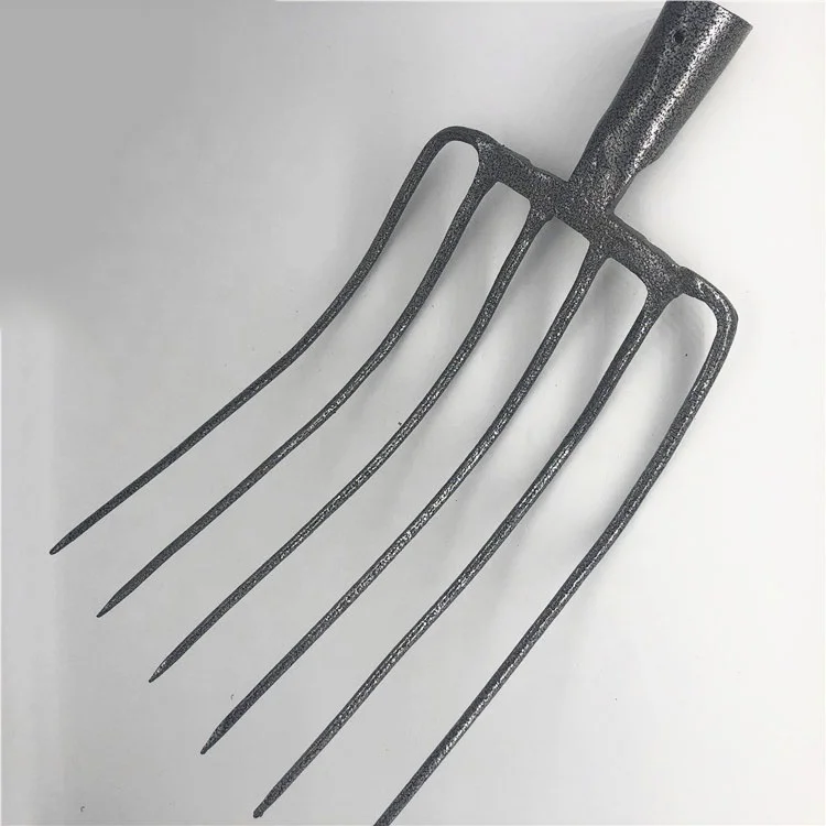 
6 prong Carbon Steel poultry farm hand digging tools set Garden Fork 