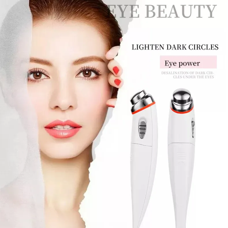 Mini Eye Vibration Heating Massager Wholesale Wireless Electrical Eye Beauty Device EMS Electric Heating Eye Care Massager Pen
