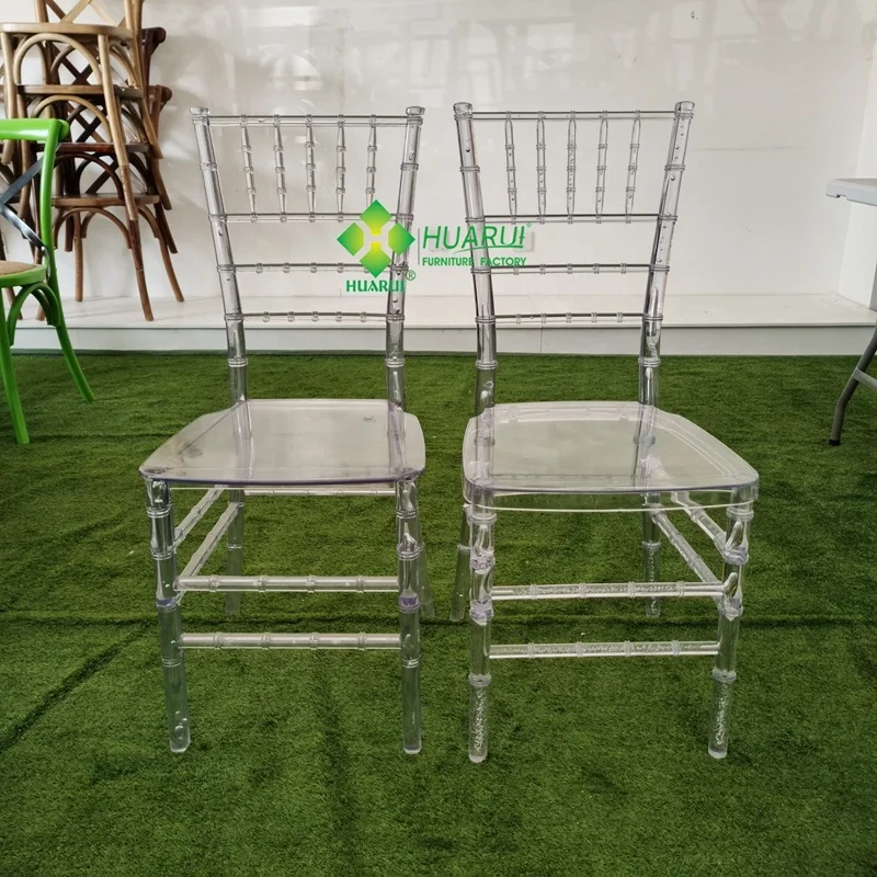 Chiavari Tiffany Banquet Chair Crystal Clear PC Plastic Modern Style for Weddings Dining Hotels and Outdoor Use
