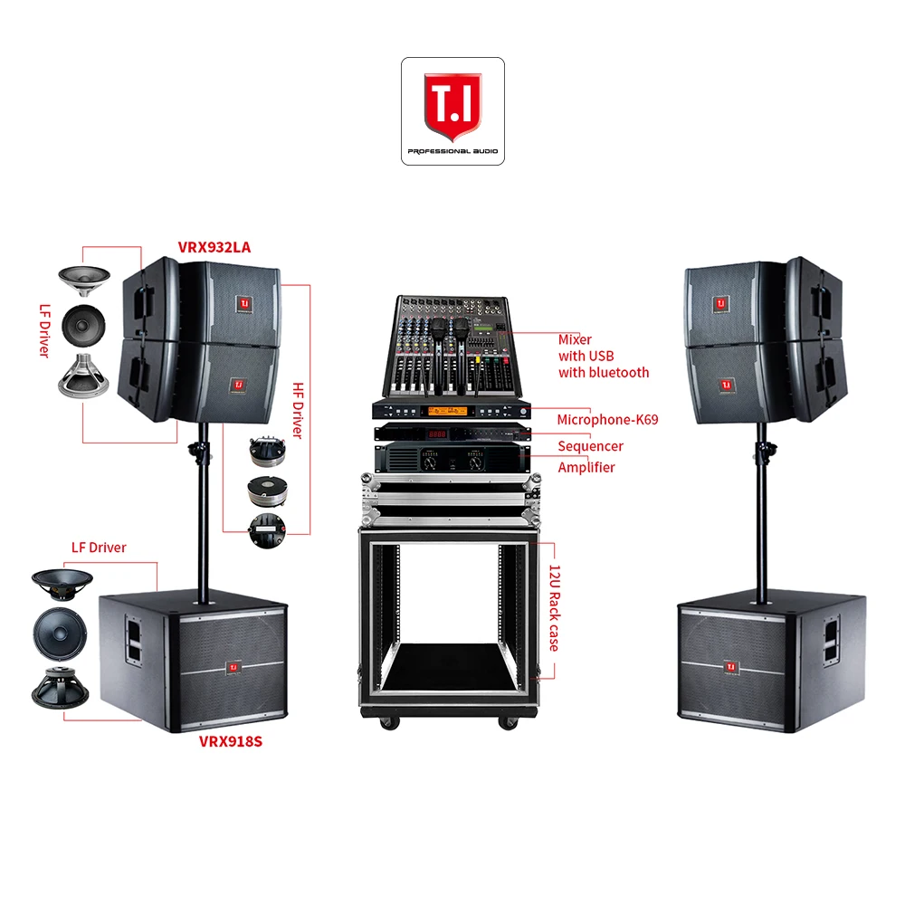 Hot sale portable small mini line array system speakers set single 12 inch sound equipment T.I Pro Audio