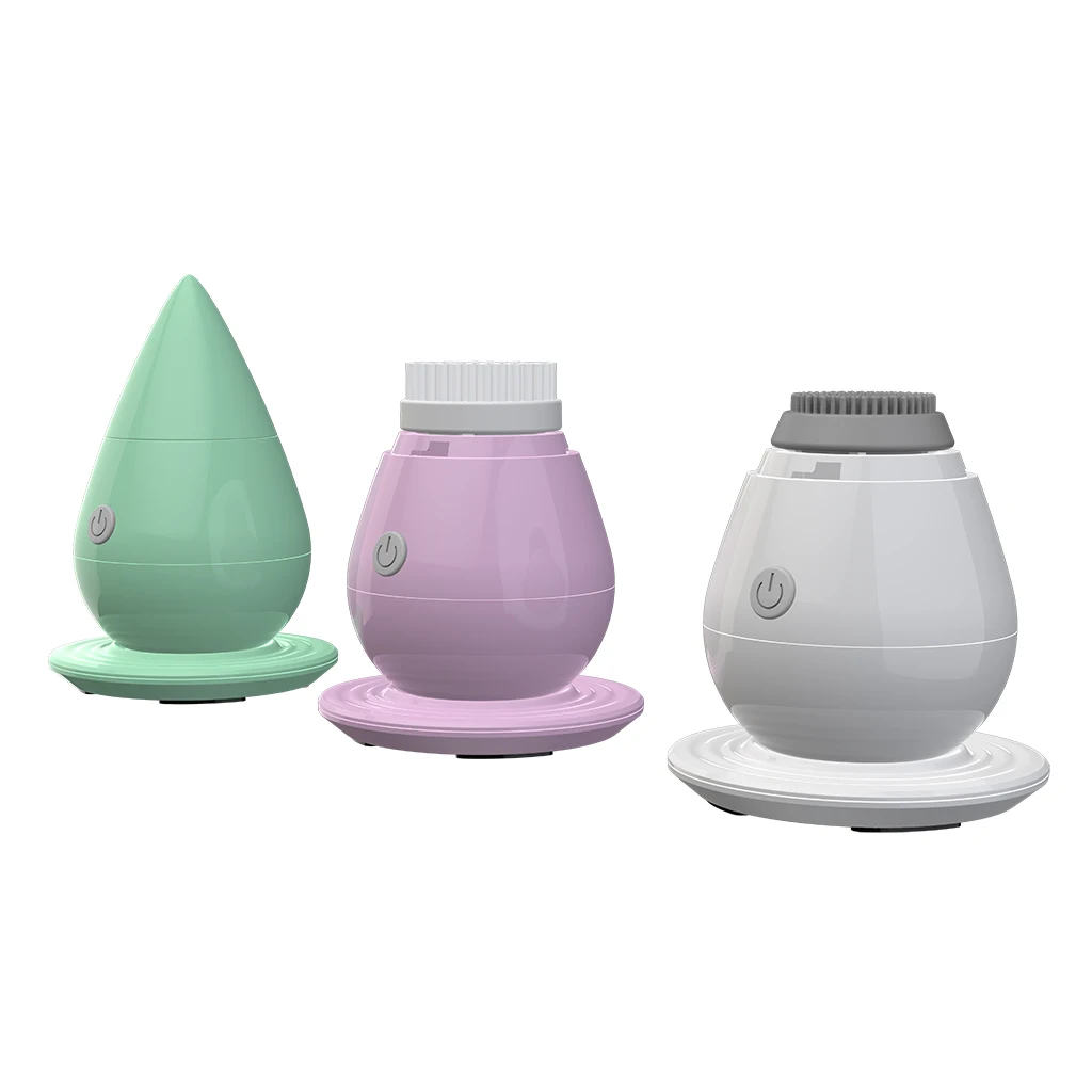 Waterproof wireless charging electric sonic silicone face cleansing exfoliators removal facial cleaning brush